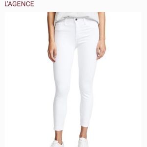 L’agence Emmanuelle White cropped jeans with ankle zip. Size 24
